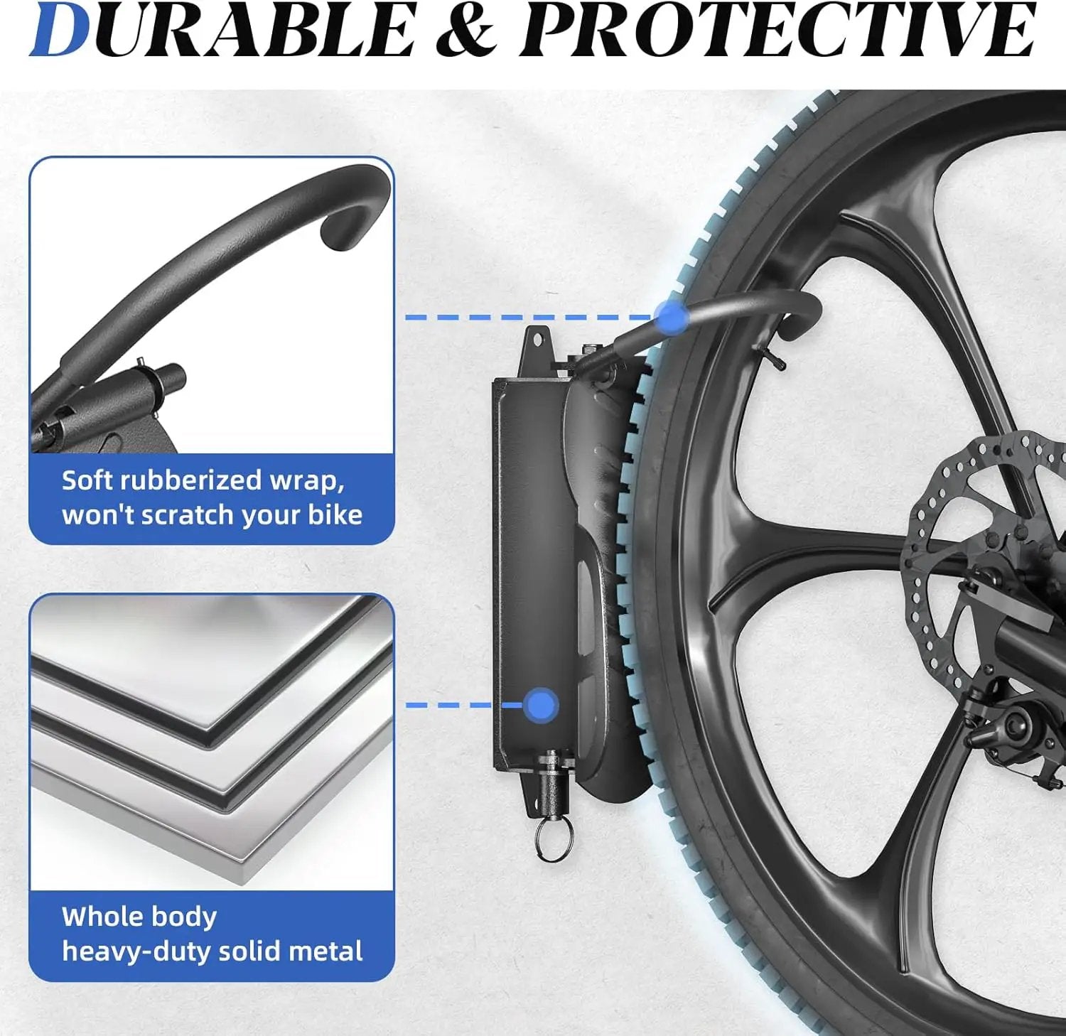 Goovilla Swivel Bike Wall Mount 2 Pack, Space Saving Bike Hangers for Garage with Screw and Easy Installation, Metal Vertical Bike Rack Wall Mount Holds up to 66.2lbs with No-scratch Protection, Black by GreenHaven Gardens