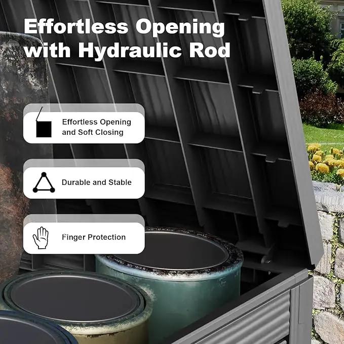45 Gallon Resin Deck Box, Lockable Outdoor Storage Box for Patio Cushions Storage Furniture,Garden Tools, Pool Supplies, Weatherproof and UV Resistant（Black） by GreenHaven Gardens