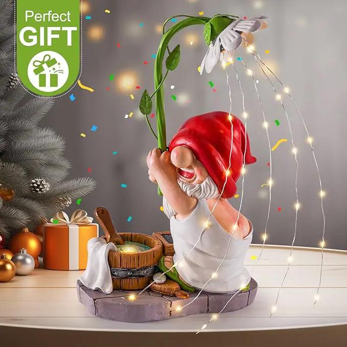 WINTS Garden Gnomes Outdoor Statue with Solar Lights,Bathing Large Funny Gnome Solar Garden Decorations for Lawn, Balcony, Yard,Patio Gnome Gifts for Mom by GreenHaven Gardens