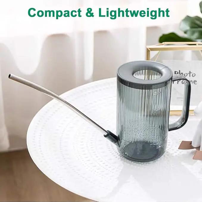 Long Spout Watering Can Indoor, Small Watering Cans for House Plants, Flowers, Succulents, 34oz (Grey) by GreenHaven Gardens