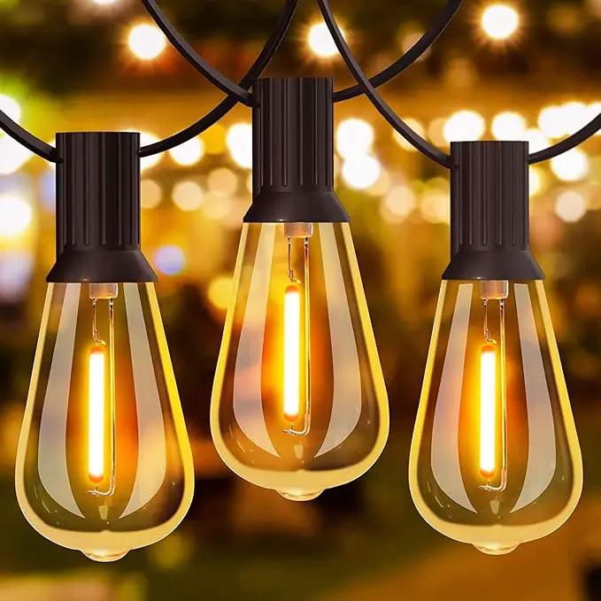 GLUROO Outdoor String Lights 180FT, 90+6Pcs Vintage Bulbs Shatterproof 2700K LED Patio String Lights Waterproof, Connectable Edison Style Lights, Hanging Lights for Backyard, Bistro by GreenHaven Gardens
