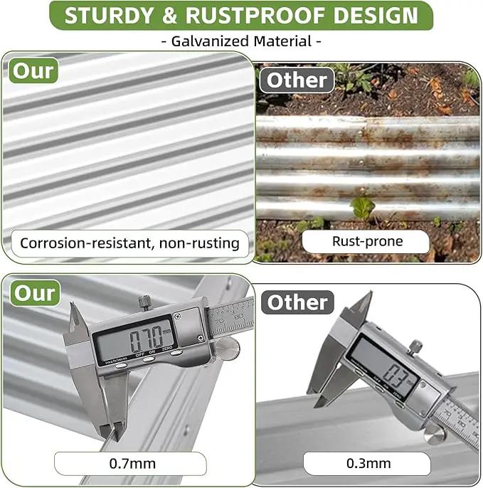 4x2x2ft (2 Pack) Raised Garden Bed - Galvanized Deep Root Planter Boxes Outdoor with Wing Nuts and Safety Edges for Gardening Vegetables, Flowers, Herbs, Succulents - Silver by GreenHaven Gardens