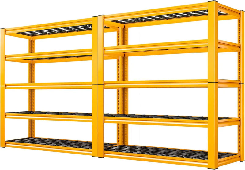 REIBII Garage Shelving Load 3000LBS, 5-Tier Storage Shelves, Adjustable Heavy Duty Metal Shelving Unit for Pantry, Basement, Warehouse, 72" H x 36" W x 16" D, 2PC by GreenHaven Gardens