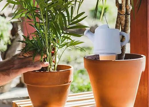4 Pack Plant Watering Devices, Watering Can Shape Terracotta Watering Spikes, Vacation Self Watering Planter Insert, Automatic Plant Waterer for Indoor Outdoor Plants (Watering Cans) by GreenHaven Gardens
