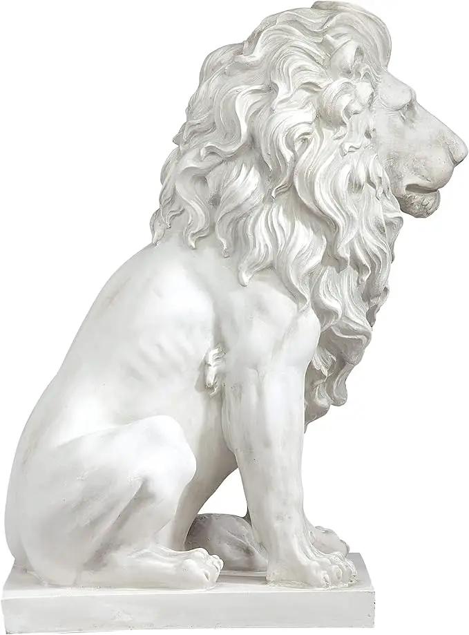 Design Toscano Lion of Florence Sentinel Indoor/Outdoor Animal Statue, 28 Inch Tall, Cast Stone Resin, Antique Stone Finish by GreenHaven Gardens