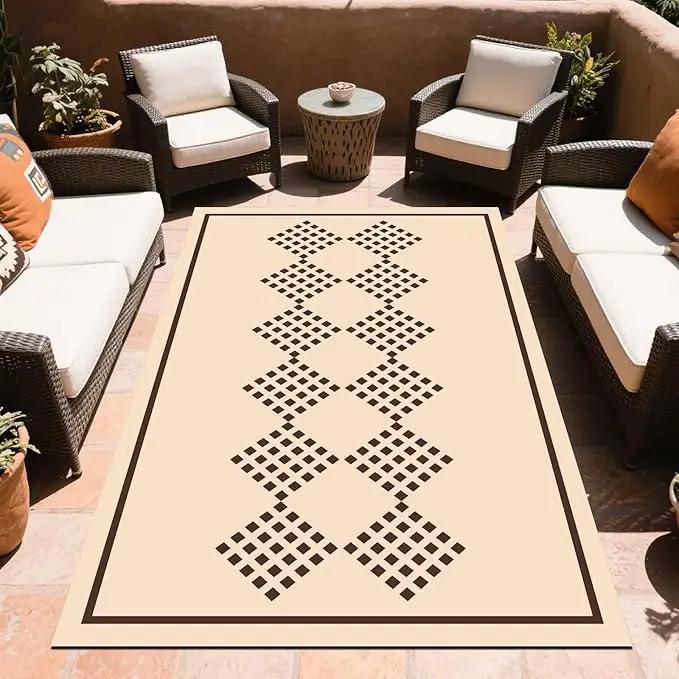 WILDROOTS 5x8 Feet Square String Plastic Outdoor Rug, Stain Resistant Waterproof Reversible Outdoor Patio Rug, Fade Resistant Camping Rug by GreenHaven Gardens