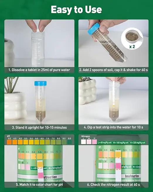 Pawfly 2 in 1 Soil Test Kit for pH & Nitrogen, 30 Strips Soil pH Test Kit, Soil pH Test Strips (3.5-9 Range), Soil Testing Kit for Lawn Garden Indoor & Outdoor by GreenHaven Gardens
