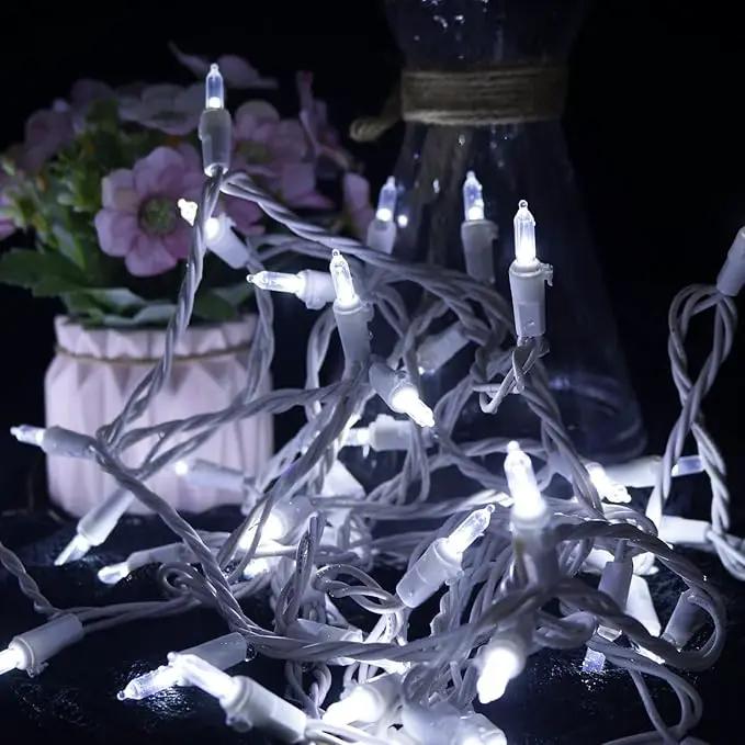 MULTI-SPARKING White LED Christmas Lights - 100 Count Cool White Christmas String Lights for Tree, Party, Wedding, Holiday, Indoor and Outdoor Decor, 33 Feet White Wire, UL Certified, Connectable by GreenHaven Gardens