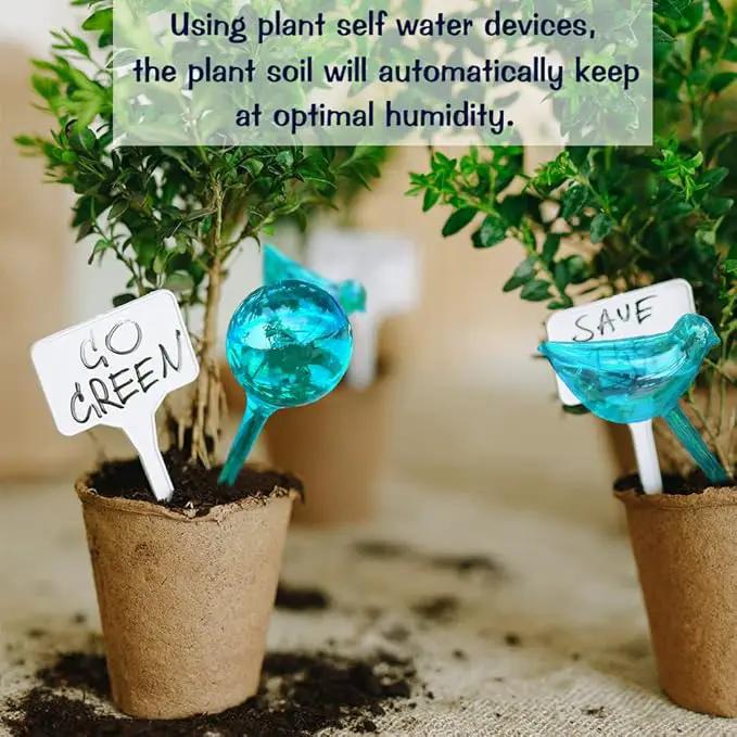 Plant Self Watering Globes - 10pcs Flower Self Watering Planter Insert, Plastic Self Watering Bulbs Auto for Plants, Garden Water Device Drippers System for Travel Business Trip Plant Self-Watering by GreenHaven Gardens