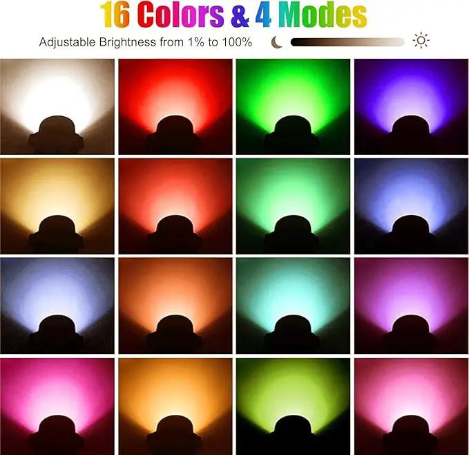 RGBW Spotlight Outdoor 12W LED Warm White Landscape Lights 120V Landscape Lighting with 3-Pin US Plug Waterproof Spot Lights Outdoor for Yard Garden Patio Lawn Decorative(2Pack) by GreenHaven Gardens