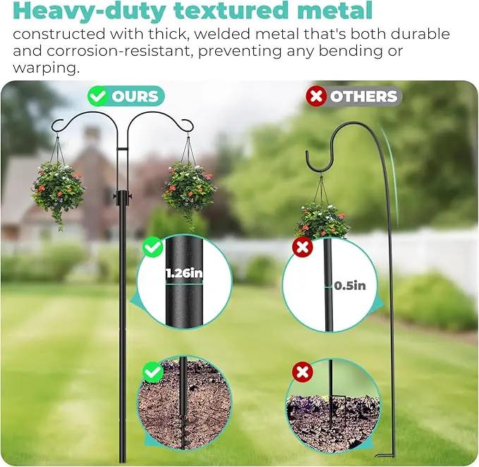 Mrcrafts Bird Feeder Hook for Outdoor, 82 Inch Hevy Duty Bird Feeder Poles, Bird Feeder Stand Station, Garden Hook for Hanging Plants, Lanterns, Hummingbird Feeders by GreenHaven Gardens
