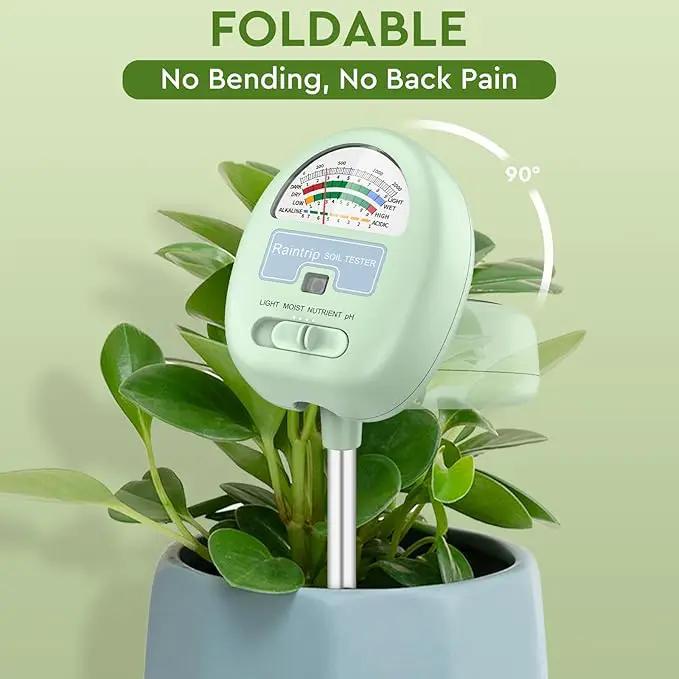 Soil Moisture Meter, 4-in-1 Moisture Meter for Plants, Tester for Moist, Light,Nutrients, pH, Soil Test Kit, Great for Garden, Lawn, Farm, Indoor & Outdoor Use, No Battery Required by GreenHaven Gardens
