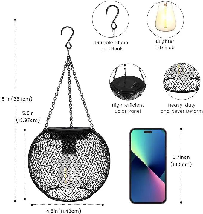 pearlstar Solar Lanterns Outdoor,Upgraded Solar Lights for Outside Decorative Outdoor Hanging Lights Waterproof Solar Lantern Lighting for Yard Garden Patio Pathway Tree,2 Pack by GreenHaven Gardens