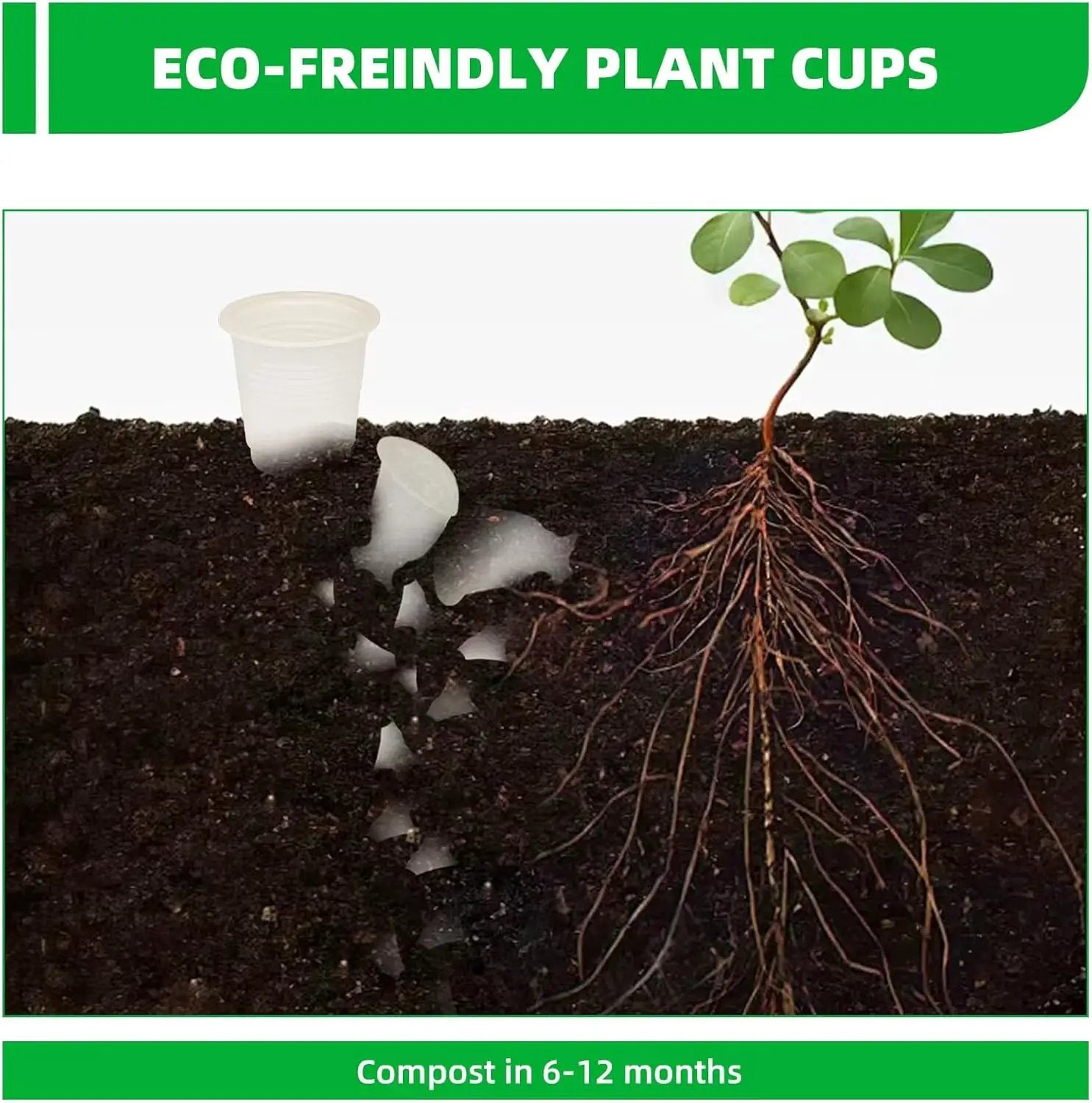 3 oz Compostable Disposable Bathroom Mouthwash&Rinse Cups,100pcs Small Snack Cups for Kids,Mini Drinking Cups for Party,Office, Picnic, BBQ by GreenHaven Gardens