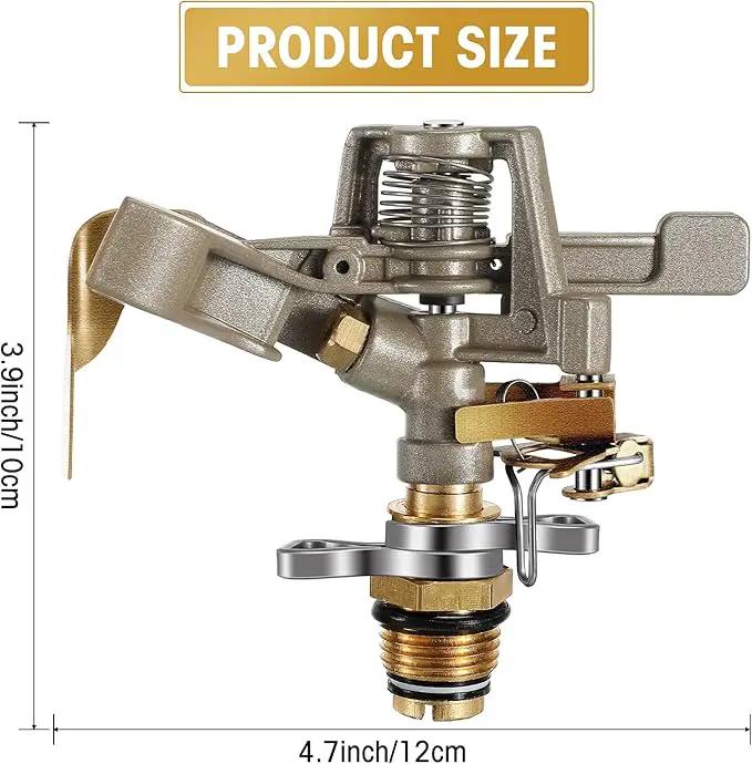 Impact Sprinkler Head Brass Pulsating Sprinkler Lawns Garden Adjustable 360 Degrees Watering Heavy Duty Sprinkler Head with Nozzles for Yard and Grass Irrigation (5 Pieces) by GreenHaven Gardens