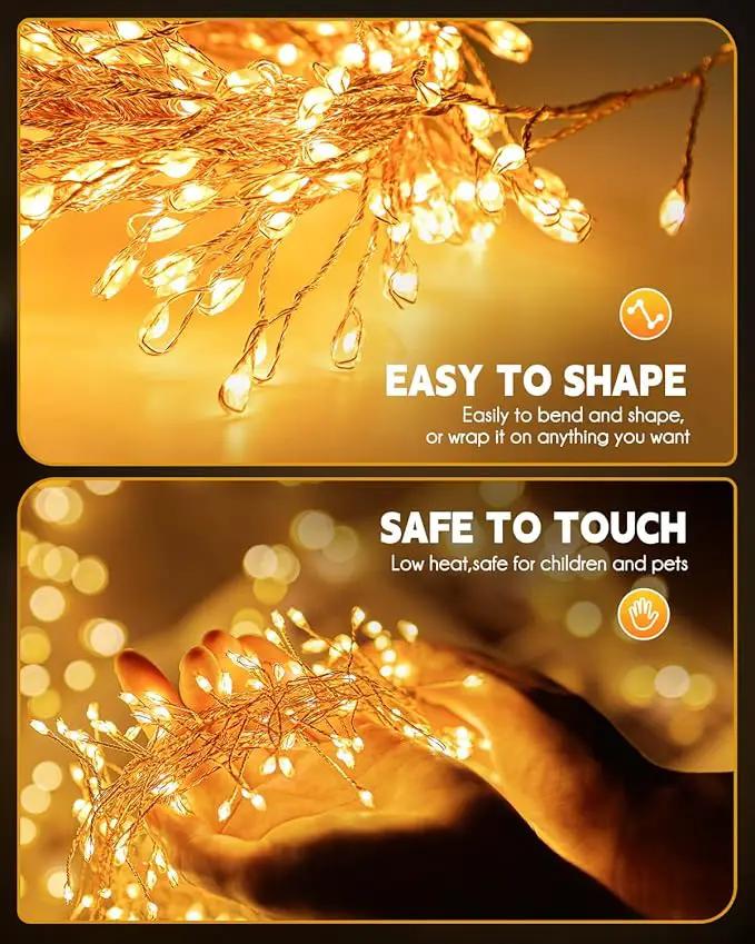 Brightown Solar String Lights for Outside, 2 Packs Total 39.2Ft 480 LED Solar Fairy Lights for Outdoor Waterproof, Firecracker Twinkle Lights with 8 Modes for Patio Party Garden Yard Home, Warm White by GreenHaven Gardens