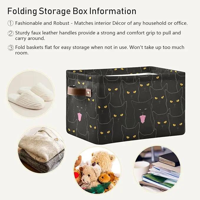 Cat Rectangular Storage Basket Organizer Bin Shelf Baskets For Clothes Gifts For Home Office Dorm by GreenHaven Gardens
