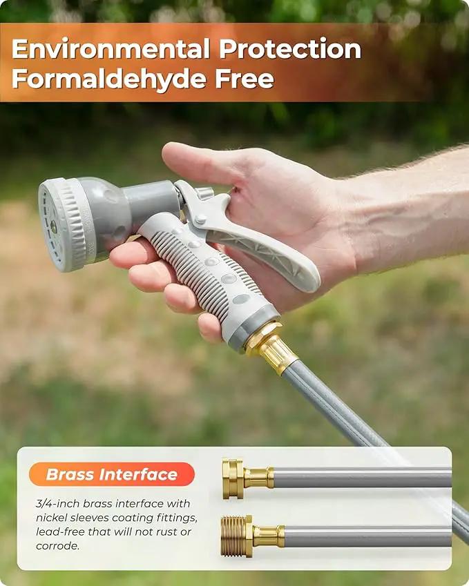 Ayleid Retractable Garden Hose Reel,1/2 in x 65 ft Wall Mounted Hose Reel, with 9- Function Sprayer Nozzle, Any Length Lock/Slow Return System/Wall Mounted/180°Swivel Bracket (Grey) by GreenHaven Gardens