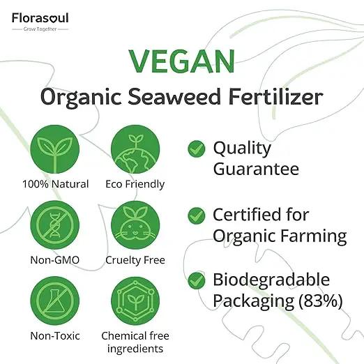 Florasoul® Plant Booster – Organic Vegan Fertilizer for Self-Sufficient Gardeners! All-Purpose, Nutrient-Rich Plant Food for Lush Growth, Vibrant Flowers & Healthy Soil – 100% Natural, Pet-Safe by GreenHaven Gardens