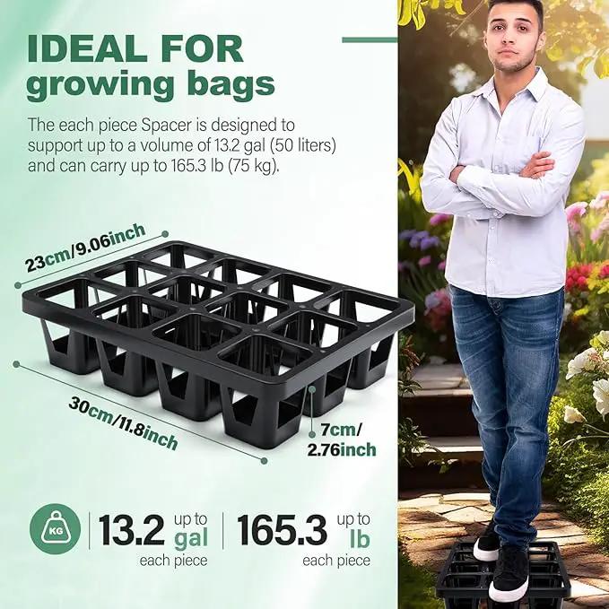 7 Pcs Pot Holder Plant Stands 30 Gallons Large Capacity Outdoor Stands for Pots and Grow Bags Polypropylene Flowerpot for Improved Drainage and Aeration by GreenHaven Gardens