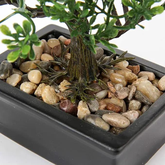 Artificial Bonsai Tree Juniper Faux Plants Indoor Small Fake Plants Decor with Ceramic Pots for Home Table Office Desk Bathroom Shelf Bedroom Living Room Farmhouse Decorations by GreenHaven Gardens
