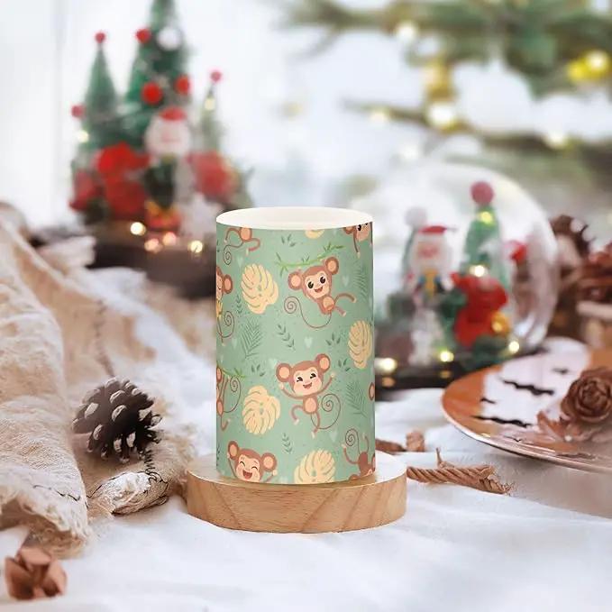 Flickering Flameless Candles, Cute Monkey LED Candles with Remote Timer, Set of 2 Battery Operated Candle for Valentine Wedding Birthday by GreenHaven Gardens