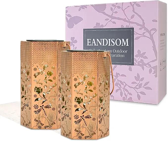 2 Pack Dragonfly Solar Lanterns Outdoor Waterproof - Birthday Gifts for Women, Men, Mom, Solar Lights Outdoor Hanging Garden Decor for Outside, Patio, Outdoor, Yard, Lawn, Balcony by GreenHaven Gardens