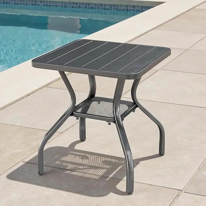 Patio Tables Outdoor Coffee Table - Metal Side Tables End Table for Patio Proch Deck Balcony Garden Squre by GreenHaven Gardens