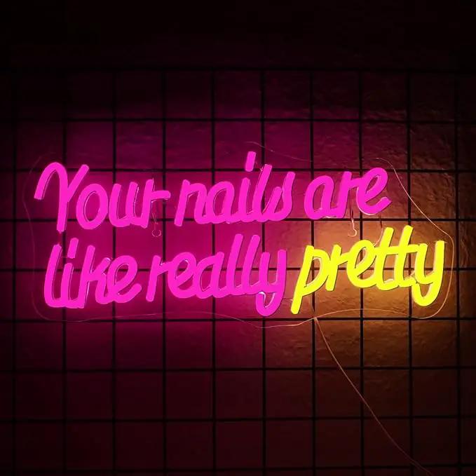 WLHOPE Your Nails Are Like Really Pretty Neon Sign, Nail Neon Signs for Wall Decor, Pink Led Signs USB Connectivity Nails Light Up Signs for Nails Shop Nails Salon Home Bar Girls Room Beauty Shop Nails Room by GreenHaven Gardens
