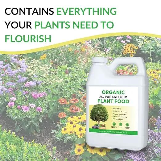 FOOP Organic All-Purpose Liquid Plant Food - Use on All Outdoor Plants: Flower Beds, Vegetable Gardens, Container Gardening | Concentrated Liquid Fertilizer (1 Gallon, 2 Pack, Mixes to 256 Gallons) by GreenHaven Gardens