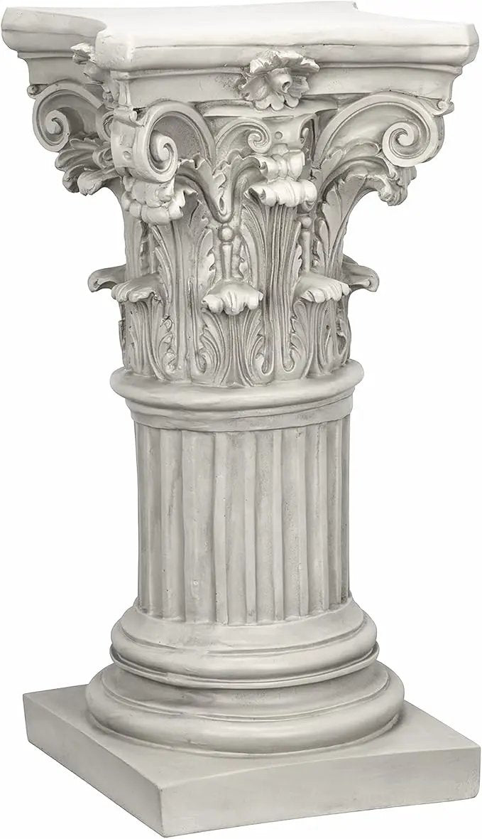 Design Toscano Corinthian Pedestal Column Plant Stand, Medium 29 Inch Tall, Cast Stone Resin, Antique Stone Finish by GreenHaven Gardens
