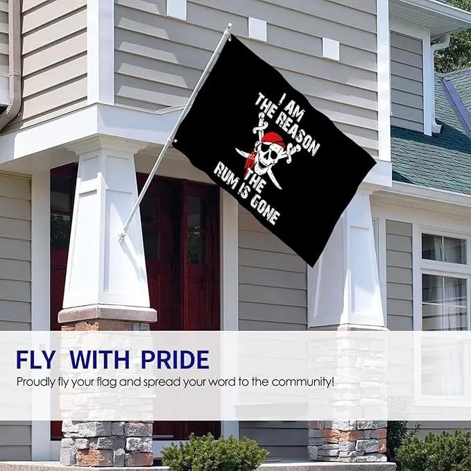 Pirate Flag Jolly Roger Flag 3x5 Ft Indoor/Outdoor Yard Garden Lawn Holiday Decoration Banner Sign by GreenHaven Gardens
