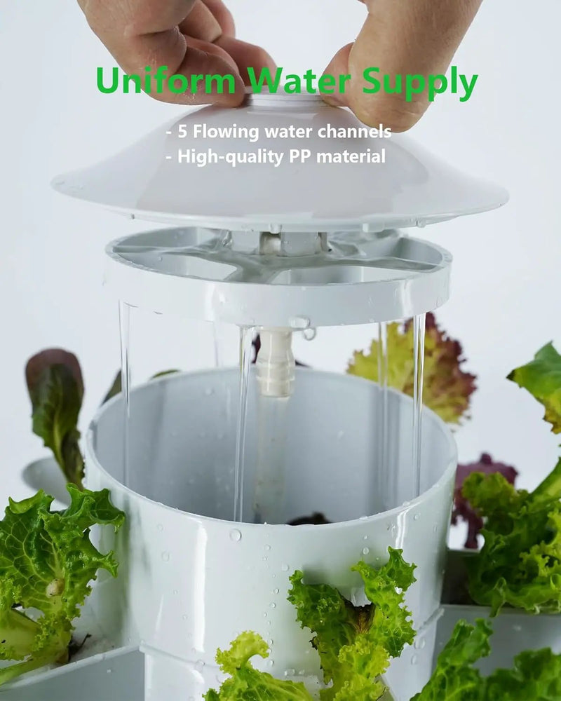 Hydroponic Tower Growing System，45 Pods Vertical Garden，Suitable for Indoor and Greenhouse, Grow Herbs and Vegetables，Houseplant Farming with Water Circulation and Automatic Timer by GreenHaven Gardens