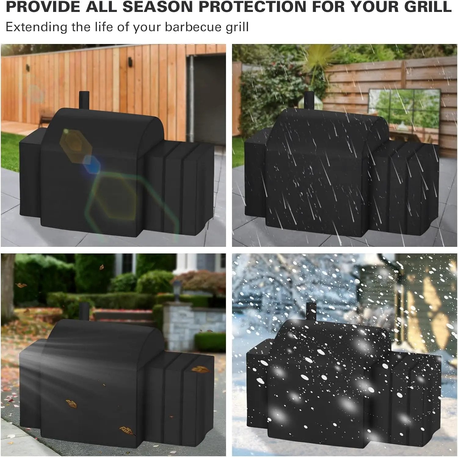 Grill Cover Fits for Char-Griller Outlaw 3724, E2137, Pro Deluxe 2735 Grill, Expandable BBQ Grill Cover 600D Heavy Duty Charcoal Grill Cover Waterproof Outdoor Grilling Cover, Model 3737 by GreenHaven Gardens