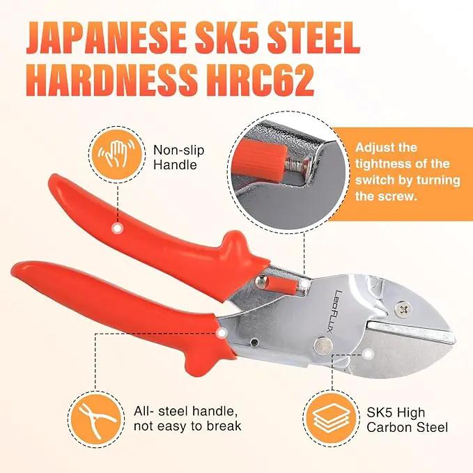 8" Professional Heavy Duty Anvil Pruning Shears with SK-5 Blades, Garden Shears for Dry Stems and Small Branches, Gardening Scissors, Clippers for Wood, Plastic, Rubber, Leather | LFXP1108 by GreenHaven Gardens