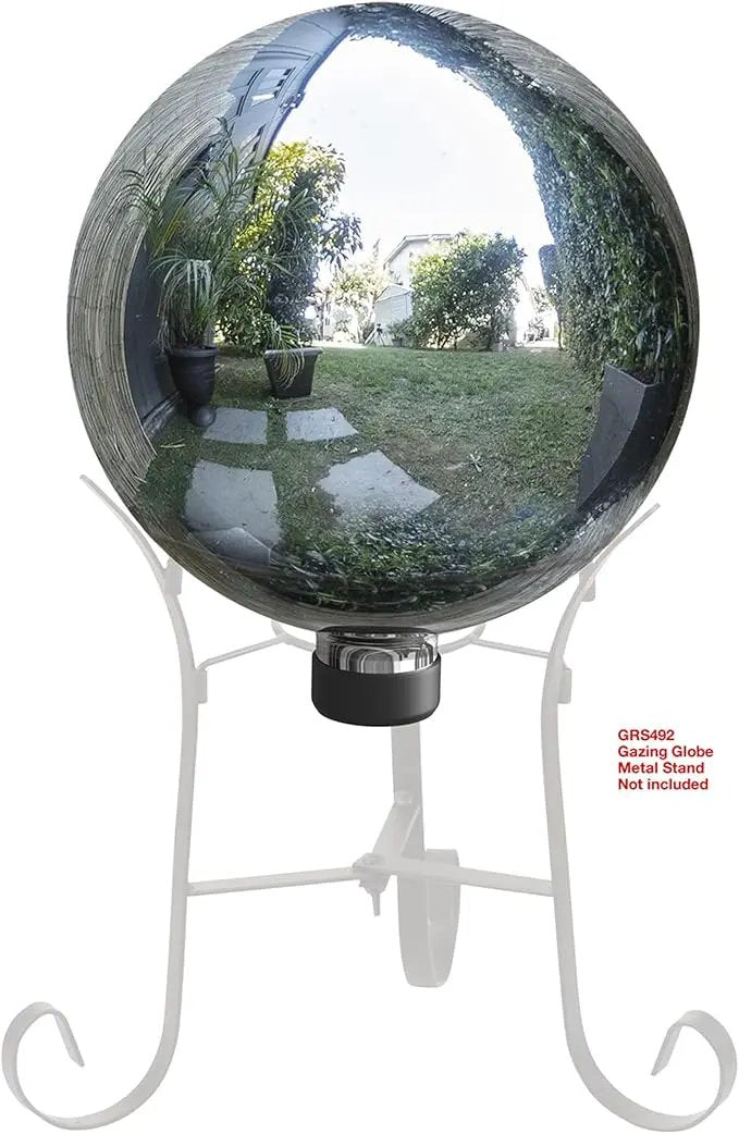 Alpine Corporation 10" Diameter Indoor/Outdoor Glass Gazing Globe Yard Decoration, Silver by GreenHaven Gardens