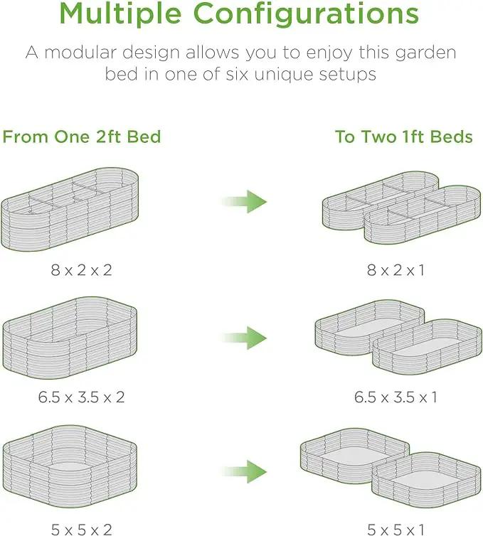 Best Choice Products 8x2x2ft Metal Raised Garden Bed, Oval Outdoor Deep Root Planter Box for Vegetables, Herbs w/ 4 Support Bars, 215 Gal Capacity - Beige by GreenHaven Gardens