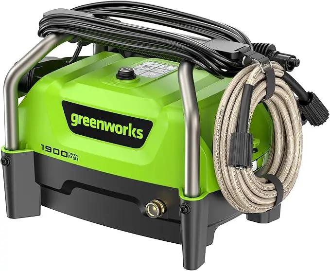 Greenworks 1900 PSI (SGS Certified) 1.2 GPM 13Amp Portable Compact Electric Pressure Washer, Power Washer for Cars, Driveways, Patios, Patio Furniture & Around Pools by GreenHaven Gardens