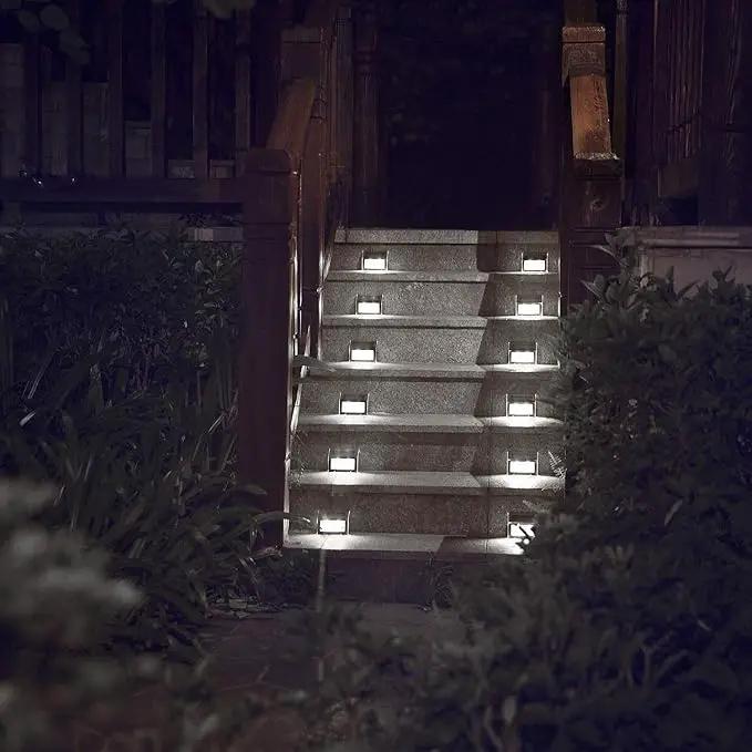 XLUX Solar Powered Lights for Deck Steps Stairs Fences Pathway Path, LED lamp, Outdoor Waterproof, White Light 12 Pack by GreenHaven Gardens