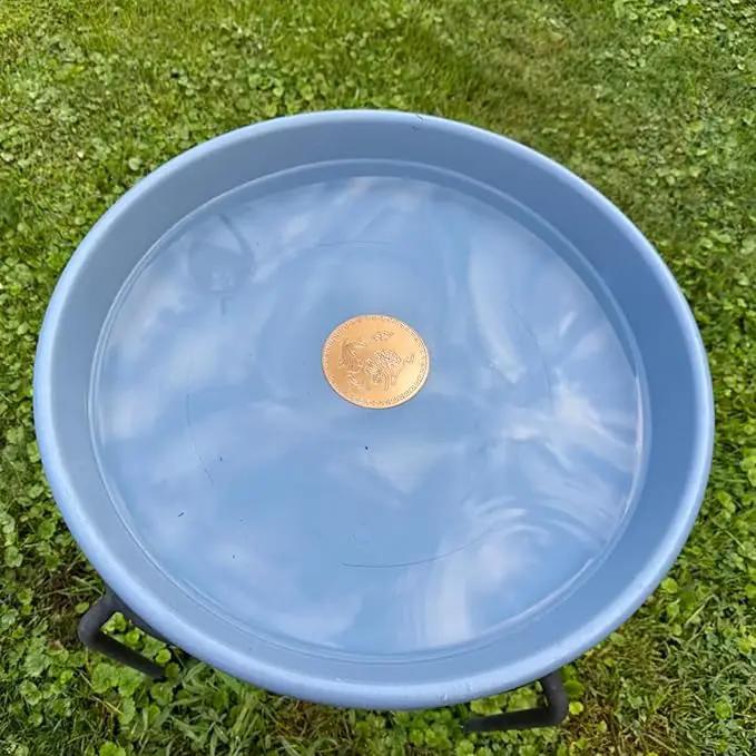 Copper Bird Bath Purification Disk, Water Wiggler for Bird Bath, Bird Bath Copper Disk, 1mm Reinforced 99% Pure Copper Cleaning Disk, Universal Fit for Outdoor Birdbaths, 4 Inch in Diameter (A) by GreenHaven Gardens