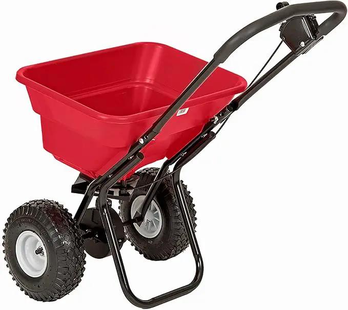 EarthWay 2050P 80lb Broadcast Spreader, Lawn Aerator, Fertilizer Spreader, 80lb Capacity, Pre-Assembled, with Rustproof Poly Hopper and Adjustable Drop Rate for Lawn Care & Seed Spreading by GreenHaven Gardens