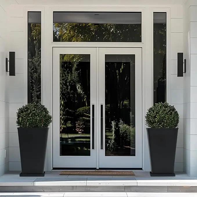 La Jolíe Muse Tall Planters 20 Inch, Flower Pot Pack 2, Patio Deck Indoor Outdoor Garden Tree Planters (Black) by GreenHaven Gardens