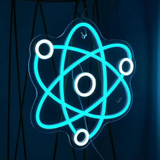 Molecule Neon Sign Blue White Led Neon Lights Neon Bar Signs for Wall Decor USB Light Up Sign Neon Molecular Structure Signs for Boys Room Party Kids Room Birthday by GreenHaven Gardens