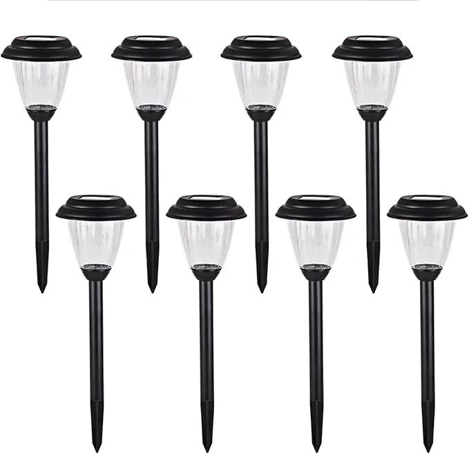 Solar Outdoor Pathway Lights Matt Black Stainless Steel Painted LED Lights for Garden Landscape Path Yard Driveway (black-8pack) by GreenHaven Gardens