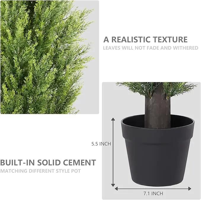 THE BLOOM TIMES 5ft Topiary Trees Artificial Outdoor – UV Resistant Faux Cedar Pine Cypress Bushes and Shrubs, Fake Potted Plants for Front Porch Outside Planter Patio Decor, Set of 2 (5 Foot) by GreenHaven Gardens