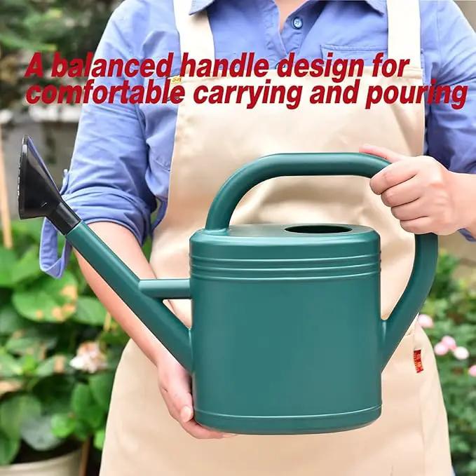 Watering Can 1 Gallon for Garden, Indoor Plants, Outdoor Plant House Flower, Large Long Spout with Sprinkler Head (Grey) by GreenHaven Gardens