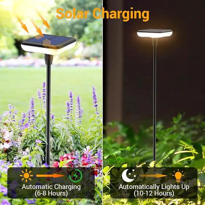 Solar Lights Outdoor Garden 4 Pack Solar Pathway Light 31" Tall Sway by Wind Solar Swaying Lights 34LM Bright Up to 12H IP65 Waterproof Auto On/Off for Outside Yard Path Patio Lawn Flower by GreenHaven Gardens