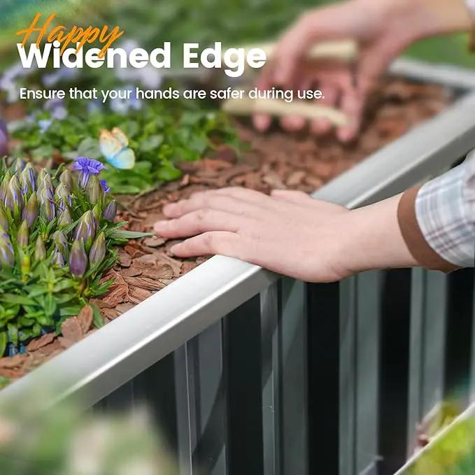 KING BIRD Raised Garden Bed 68"x 36"x 12" Galvanized Steel Metal Outdoor Garden Planter Box Kit with 2 Pairs of Gloves (Dark Grey) by GreenHaven Gardens