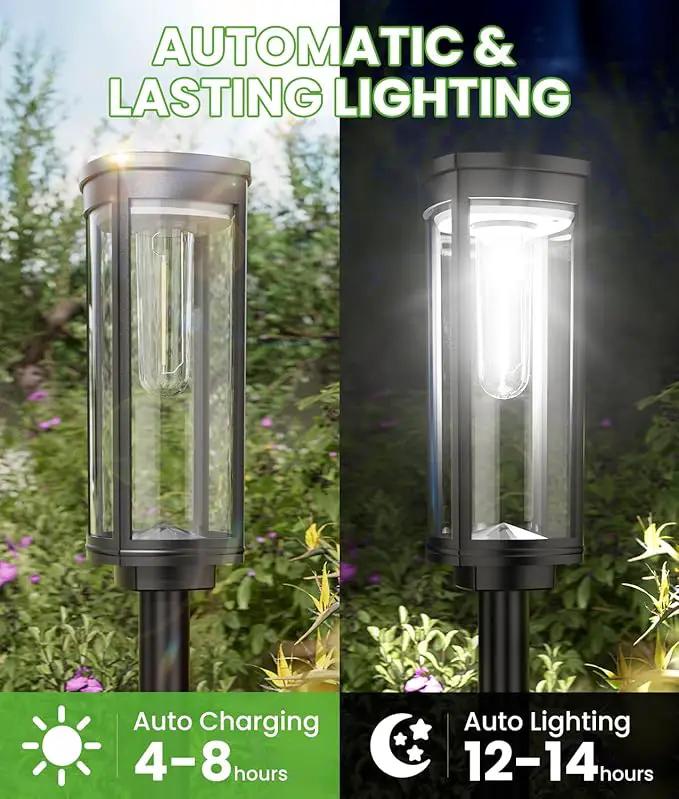 Bright Solar Pathway Lights, 2 Pack Solar Lights Outdoor Waterproof IP65, Auto On/Off Pathway Landscape Lighting, Outdoor Light for Yard Garden Walkway Landscape Lawn Patio Lighting by GreenHaven Gardens