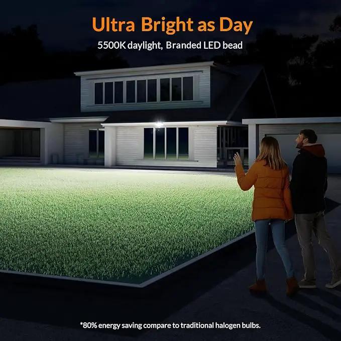 LEPOWER LED Security Lights Motion Sensor Light Outdoor, 38W 4200LM Light, 5500K, IP65 Waterproof, 3 Head Detected Flood Light for Garage, Yard, Porch (White) by GreenHaven Gardens